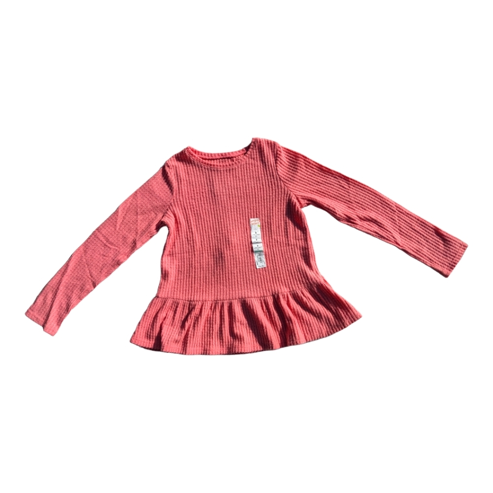 jumping beans Girls Pink Ruffle Bottom Tee